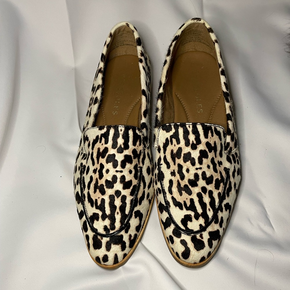 Aerosoles leopard print loafers size 8 fur textured